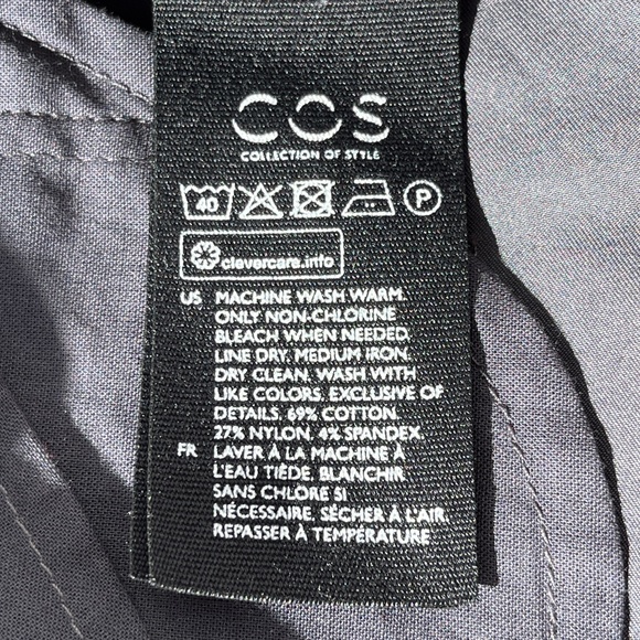 COS (4) cotton sateen shift dress with side pockets, grey, BNWOT. - Picture 6 of 16